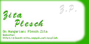 zita plesch business card